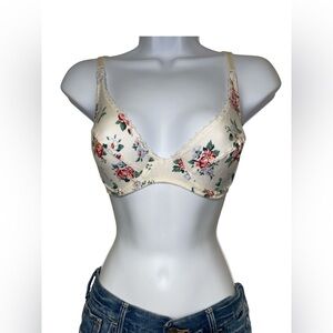 vintage victoria’s secret 1980s floral print bra